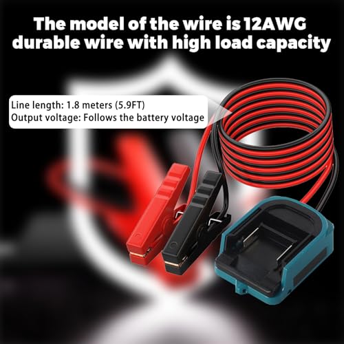 Jumper Cable Kit with Switch for Mak.ita 18V Battery, Reinforced Clamps 12AWG 5.9Ft Booster Cable for Car Motorcycle, Compatible with BL1830 BL1840 BL1850 etc. - style: For Mak.ita 18V