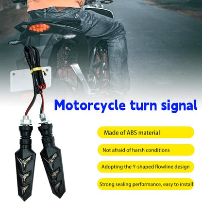 4PCS Motorcycle Turn Signal Lights, Y-Shaped Water Light Design, Good Stability, Can Maintain Normal Lighting In All Weather Conditions
