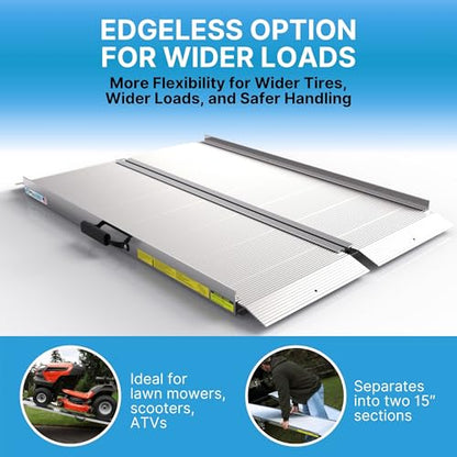 EZ-ACCESS TRAVERSE Aluminum Singlefold Folding Ramp, Portable Loading Ramps for Wheelchairs, Motorcycles, Lawn Tractors & ATVs, Heavy Duty Aluminum Folding Ramps with Carrying Handles (Silver, 4 Foot) - size: 4 Foot, style: Singlefold