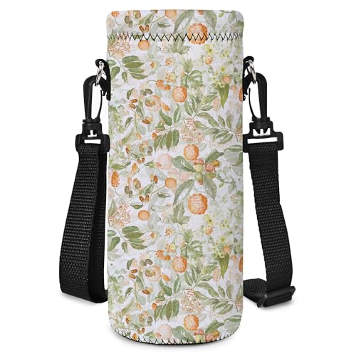 RICHEN Neoprene Water Bottle Carrier Bag with Adjustable Shoulder Strap,Insulated Water Bottle Cover for Stainless Steel/Glass/Plastic Bottles - color: BC-53, size: 750ml