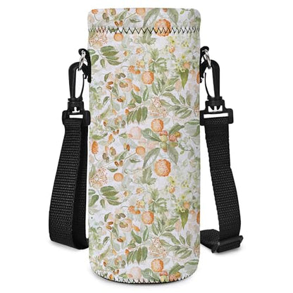 RICHEN Neoprene Water Bottle Carrier Bag with Adjustable Shoulder Strap,Insulated Water Bottle Cover for Stainless Steel/Glass/Plastic Bottles - color: BC-53, size: 750ml