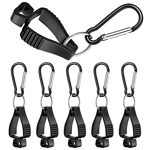 Jetec 6 Pcs Glove Clips for Work Glove Holder Grabber Safety Clips for Construction Work Accessories Helmets Hanger Clamp - color: Black