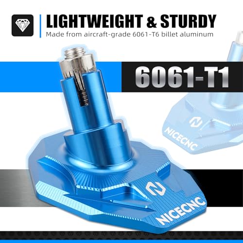 NICECNC Kickstand Foot Extension Pad & Puck, Motorcycle Stand Pad CNC Billet Aluminum Dirt Bike Compatible with KTM 125-530 XC XCW XCF XCF-W EXC EXC-F 2008-2023 Accessories, Blue - color: blue