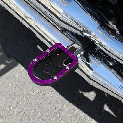 Foot Pegs Passenger Footpegs Foot Rest Pedal Fit for Harley Softail 2018-Later LiveWire 2020-Later Fat Boy Street Bob Low Rider Breakout (Purple) - color: Purple