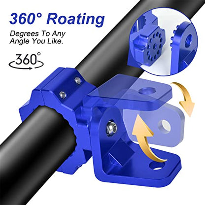 ZIDIYORUO UTV Whip and Spot Light Mount, 360 Rotating Flag Hole, Aluminium Alloy, 1.75" to 2" Roll Cage (2 PCS Blue) - color: Blue, size: 2 pcs