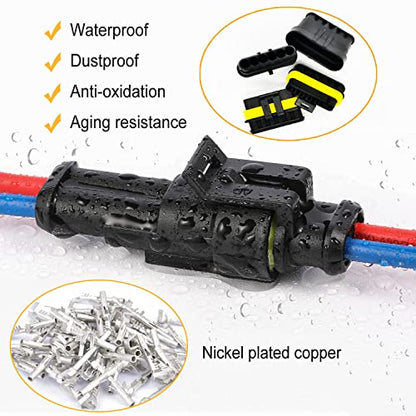 372Pcs Waterproof Automotive Electrical Connectors Quick Connect and Disconnect Wire Connector Terminals 1/2/3/4/5/6 Pin Connectors Kit (18 Sets) - style: 372 pcs
