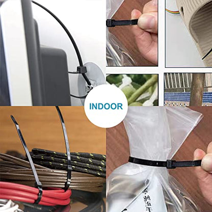 Zip Ties 6 inch with 25 lb Tensile Strength, Black Cable ties, 1000 Pack, ANOSON - size: 6"/1000 Pack (25 Lb)