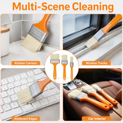 3 Pack Microfiber Duster Brush, Soft Bristles Detailing Brush Dusting Tools, Cleaning Brushes Duster for Auto Interior, Automotive Dashboard, Arts and Crafts, Digital Product, Keyboard