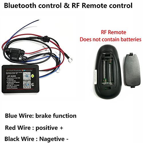 12PC RGB Motorcycle LED Light Kit DC 12V Waterproof Flexible Neon Accent Glow Strip Underglow Light APP Wireless RF Remote Control for Motoycle Scootor SUV Car Golf Cart ATV