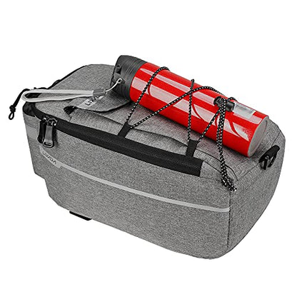 Lixada Bike Panniers Bike Trunk Bag Insulated Bag for Warm/Cool Items, Bicycle Rear Rack Storage Luggage Bicycle Seat Multifunctional Insulated Trunk Cooler Bag Shoulder Bag 11.4 6.3 6.7in - color: Dark Blue