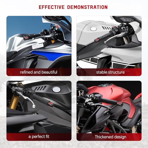 Motorcycle Handlebar Bar Ends Plug, CNC HandleBar Bar Ends Grips Plug Fit For Kawasaki Yamaha Honda Suzuki Aprilia And Motorcycles With Handlebar Inner Diameter Of 14-22mm (Red) - color: Red
