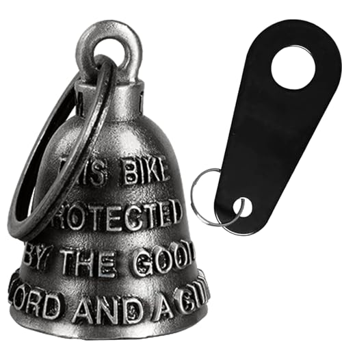Dream Apparel Motorcycle Bell Guardian Angel Drive Away Gremlin, Biker Bell for Men Women Rider Riding, Good Luck Gift - color: This Bike Protected By the Good Lord