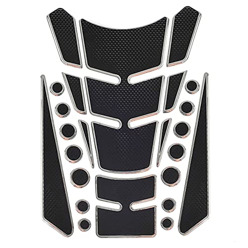 1 Set Silver Universal 3D Motorcycle Gas Tank Sticker, Fuel Tank Protector Decal Pad Self-adhesive and Waterproof - color: Silver