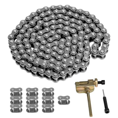 25 Roller Chain 3 Feet with 10 Connecting Link and Chain Breaker, #25 Drive Chain Compatible with Razor 50cc MX500 MX650 SX500 Rocket Bike, Fit for Go Karts/Mini Bikes/Dirt Bike/Scooters/ATV - size: 144 Link