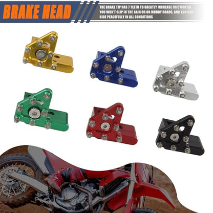 Motorcycle CNC Rear Brake Pedal Lever Step Tip Compatible with Enduro Motocross CRF CR RM RMZ WR YZ YZF EXC SX XC Red