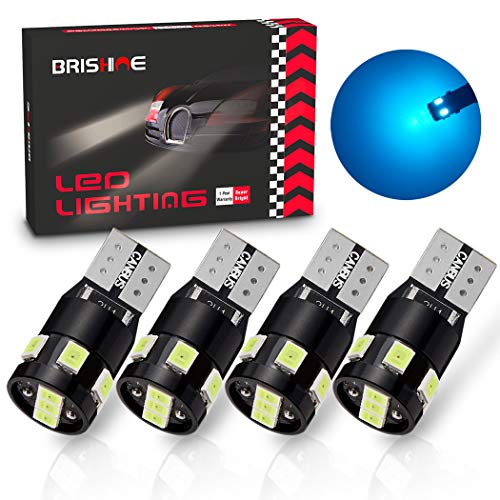 300LM Extremely Bright Canbus Error Free 194 168 2825 W5W T10 LED Bulbs Ice Blue 9-SMD 2835 Chipsets for Dome Map Door Courtesy License Plate Lights(Pack of 4) - color: Ice Blue