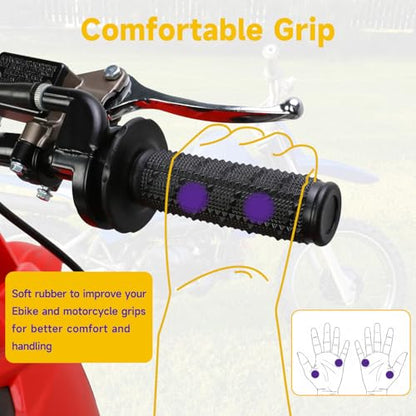 HIAORS 7/8" Handlebar Handle Grips Compatible with 50cc 70cc 125cc 150cc CRF50 XR50 CRF70 CRF125 TTR90 TTR110 TTR125 PW80 KLX250 SSR125 TaoTao Apollo Pit Dirt Bikes Motocross Motorcycles Parts Black - color: black