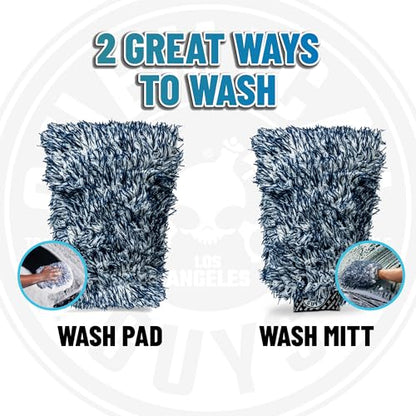 Chemical Guys Dually Wash Pad Microfiber Car Wash Pad Dual Surface Cleaning Pad for Paint Clear Coat Glass Wheels and Exterior Surfaces - size: 1 Pack, style: Wash Pad