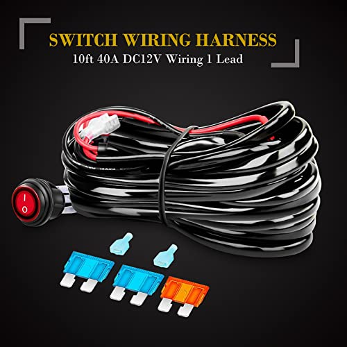 SKYWORLD LED Light Bar, 7D 20 inch 288W Spot Flood Combo Beam Work Driving Lamp with Black License Plate Mounting Bracket 12V Wiring Harness Kit On Off Switch for Truck Car ATV SUV 4X4 Boat - size: Light + Bracket + 12V Toggle Wiring
