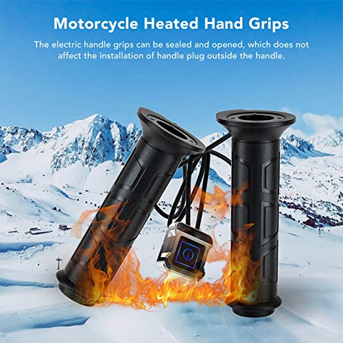RiToEasysports Motorcycle Heated Hand Grips 1Pair 12V ATV, Rubber