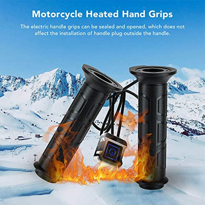 RiToEasysports Motorcycle Heated Hand Grips 1Pair 12V ATV, Rubber
