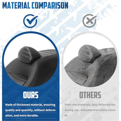 One-Piece Driver Passenger Seat Motorcycle 2-Up Seat with Driver Backrest Cushion Pad Compatible with Harley Softail Sport Glide FLSB Low Rider FXLR FXLRS FXLRST 2018-Later (Black Stripe Stitching) - style: Black Stripe Stitching with Backrest