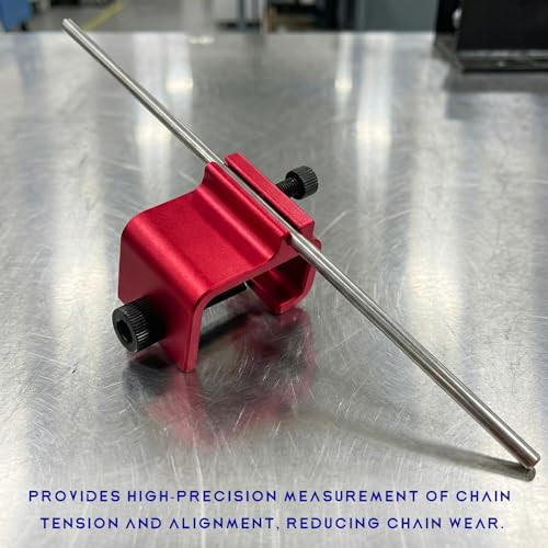 Chain Alignment Tool for Motorcycle, Professional Aluminum Alloy Sprocket Chain Adjustment Tool, Quick & Accurate Alignment Tools for ATV Scooter Dirt Bike Chains Maintenance (Red) - color: Red