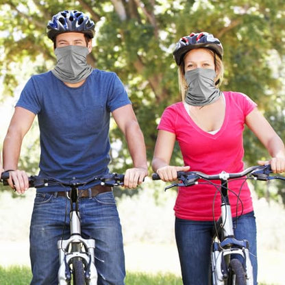 Geyoga 6 Pieces Summer UV Protection Cooling Neck Gaiter Face Clothing Neck Gaiter Mask Scarf Sunscreen Breathable Bandana - color: Dark Grey