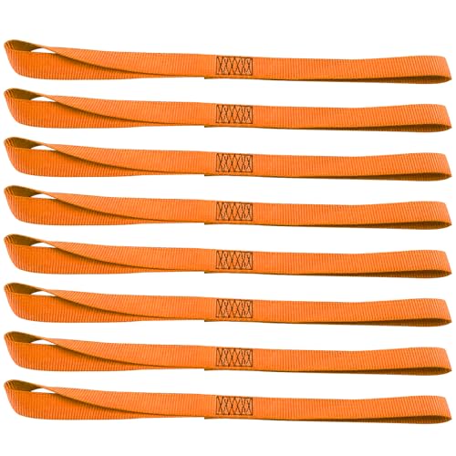XSTRAP STANDARD Soft Loop Tie-Down Straps 8PK 1-1/16 x 18 inches - 3600LB Breaking Strength, Loops for Securing Trailering of Bikes, ATV, UTV, Motorcycles, Scooters, Dirt Bikes, Lawn Equipment, Orange - color: Orange