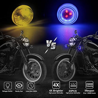 NTHREEAUTO Sequential Turn Signals Light LED Switchback Flowing Motorcycle Blinkers Universal Bullet Indicators Compatible with Harley Honda Kawasaki Yamaha Suzuki Off-road