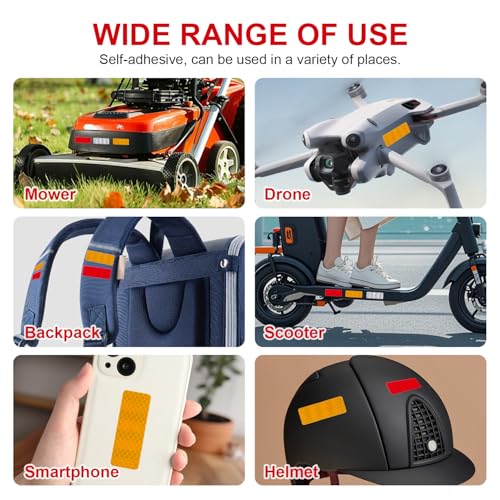 50 Pcs Reflective Safety Stickers, High Visibility Waterproof Tape Strips for Car, Motorcycle, Bike, Helmet, Mailbox, Bag, 1.18 x 3.15 Inch (50, Red/Silver/Blue/Yellow/Green)