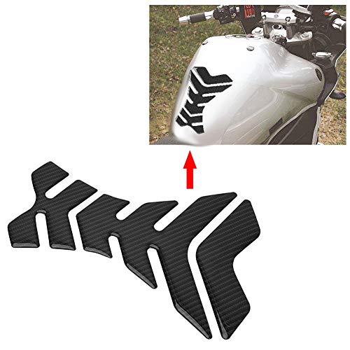 Universal Carbon Fiber Motorcycle Tank Pad Protector - Anti-Slip Gas Tank Sticker with Scratch Resistance for All Bikes