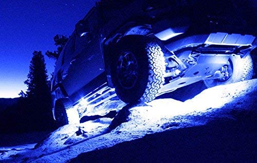 iJDMTOY 4pc Universal Fit 3-Chipset 9W High Power LED Rock Light Kit Compatible with Jeep Truck SUV Off-Road Boat, Ultra Blue - color: Blue