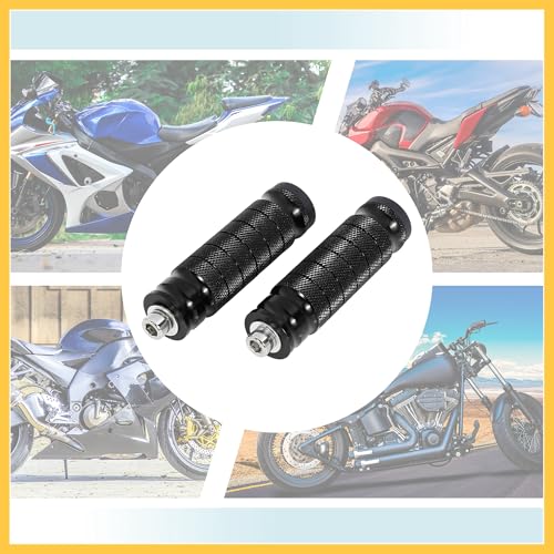 1 Pair 6mm Aluminum Aolly Motorcycle Rearset Rear Set Footrest Footpeg Foot Rest Peg Motorbike Cycling Black Auto Replacement Parts