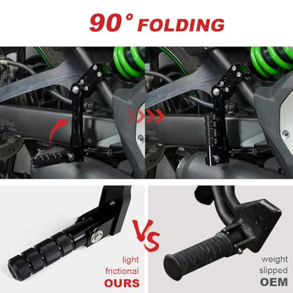Xitomer 22-28mm Adjustable Highway Pegs Fit for Vulcan 650 S 2024 2022 2023 2021-2015 Vulcan 650 2015-2024 Footpegs Passenger Foot Pegs For Crash Bars (165mm) - size: 165mm