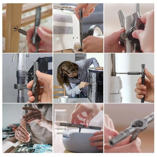 Bomivoi 42 in 1 Magnetic Screwdriver Set, DIY Ratchet Screwdriver Set, Multi Bit Magnetic Drive Set with Detachable Ratchet Handle, Portable Compact Repair Tool Kit for Home Furniture Computer Bicycle - color: Orange