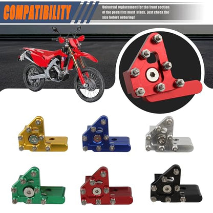 Motorcycle CNC Rear Brake Pedal Lever Step Tip Compatible with Enduro Motocross CRF CR RM RMZ WR YZ YZF EXC SX XC Red