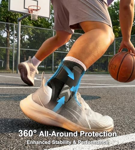 Quick Lace Up Ankle Brace for Sprained Ankle, Slim Fit Ankle Support Brace with Side Stabilizing Pads for Men & Women, Adjustable Ankle Stabilizer for Injury Recovery, Running, Sports, L-Support Plate of 1 - size: L(Ankle:13"-14")