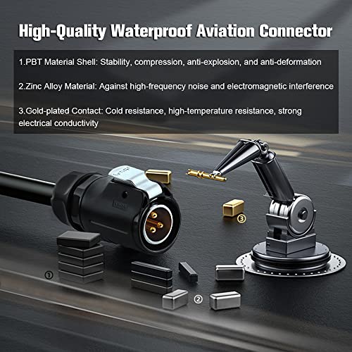 3 Pin Waterproof Connector, Industrial Solder Power Connector, Aviation Electrical Connectors Work with Electric Motorcycles, Yachts, and Other Indoor/Outdoor Wire Connectors - style: 3PIN