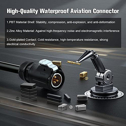 3 Pin Waterproof Connector, Industrial Solder Power Connector, Aviation Electrical Connectors Work with Electric Motorcycles, Yachts, and Other Indoor/Outdoor Wire Connectors - style: 3PIN