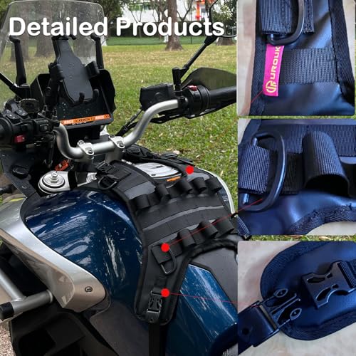 Universal Motorcycle Tank Bag Mounting Base,Tank Cover for Motorcycle Fuel Tank Bag/Bumper Bag/Clash Bar Bag - Motor Tank Expansion Storage Accessories (Tank mount waterproof)