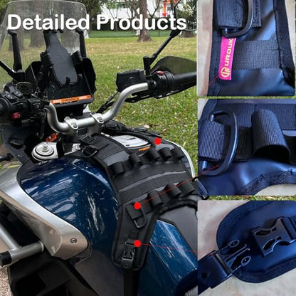Universal Motorcycle Tank Bag Mounting Base,Tank Cover for Motorcycle Fuel Tank Bag/Bumper Bag/Clash Bar Bag - Motor Tank Expansion Storage Accessories (Tank mount waterproof)