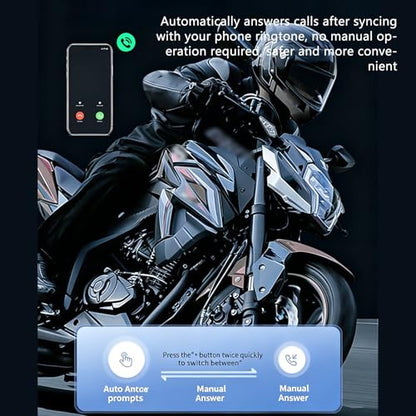 Sanpyl Bluetooth Motorcycle Helmet Headset, Wireless Helmet Headphones with AI Noise Canceling Mic, RGB Lights, 30H Playtime, for Riding