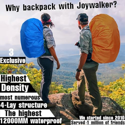 Joy Walker Waterproof Backpack Rain Cover, 12000mm Ultra-Waterproof, Upgraded Ultra-Strong Multilayers, Antislip Buckle Strap - color: Black, size: Middle (for 30-40L backpack)