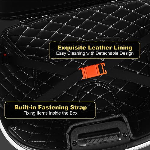 Universal Motorcycle Rear Top Box Tail Trunk Luggage Case,49 Litre Hard Case with Mounting Hardware, Black - size: 49L without LED