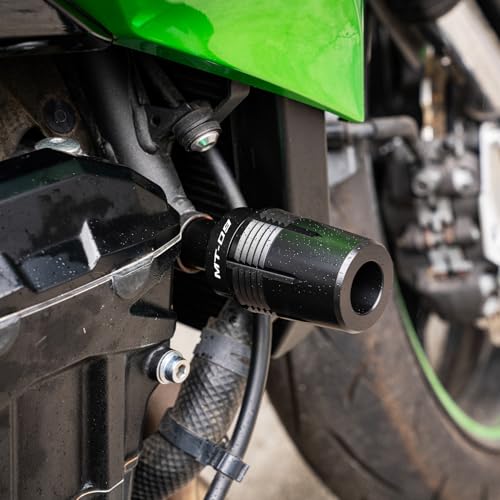 CNC Motorcycle Frame Sliders Crash Protector Pad Falling Protection Compatible With MT09 2025 2024 MT-09 2023 MT09 SP 2021 TRACER 9 GT FZ09 (Black) - color: Black