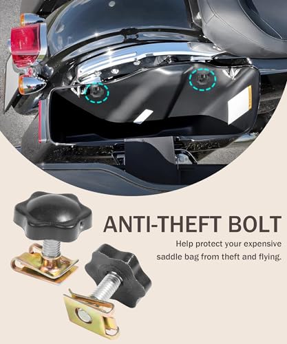 bylikeho Saddlebag Locks,Theft Deterrent Saddlebag Locks,Car Accessories Black Motorcycle Saddlebag Locks Mounting Screw Bolt Mounting Hardware,Fit for Touring Street Glide,Electra Glide,Road Glide