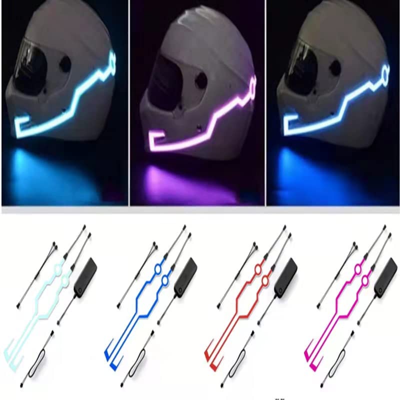 Motorcycle helmet light strip,Helmet EL Light Bar,Helmet Cycling LED Sticker Light Night Riding Signal Helmet Light for Motorcycle Bike Helmet (white) - color: White