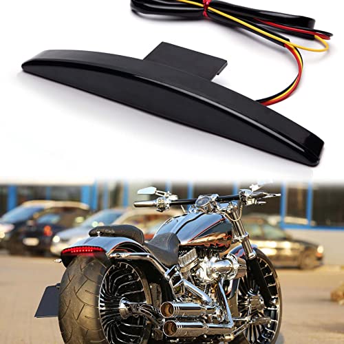 Rich Choices Motorcycle Rear Fender Edge LED Braking License Plate Tail Light Stop Running Light Compatible with Harley Davidson Breakout FXSB 2013-2016 CVO FXSBSE 2013-2014 (Smoke Lens) - color: Smoke Lens