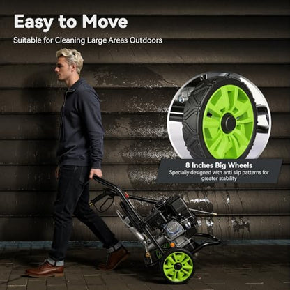 Gas Powered Pressure Washer 4200 PSI Gas Power Washer 4.0 GPM 212CC Commercial High Pressure Washer, with Spray Gun and Extension Wand, 5 Quick Connect Nozzles, Copper Pump (Dark Black)